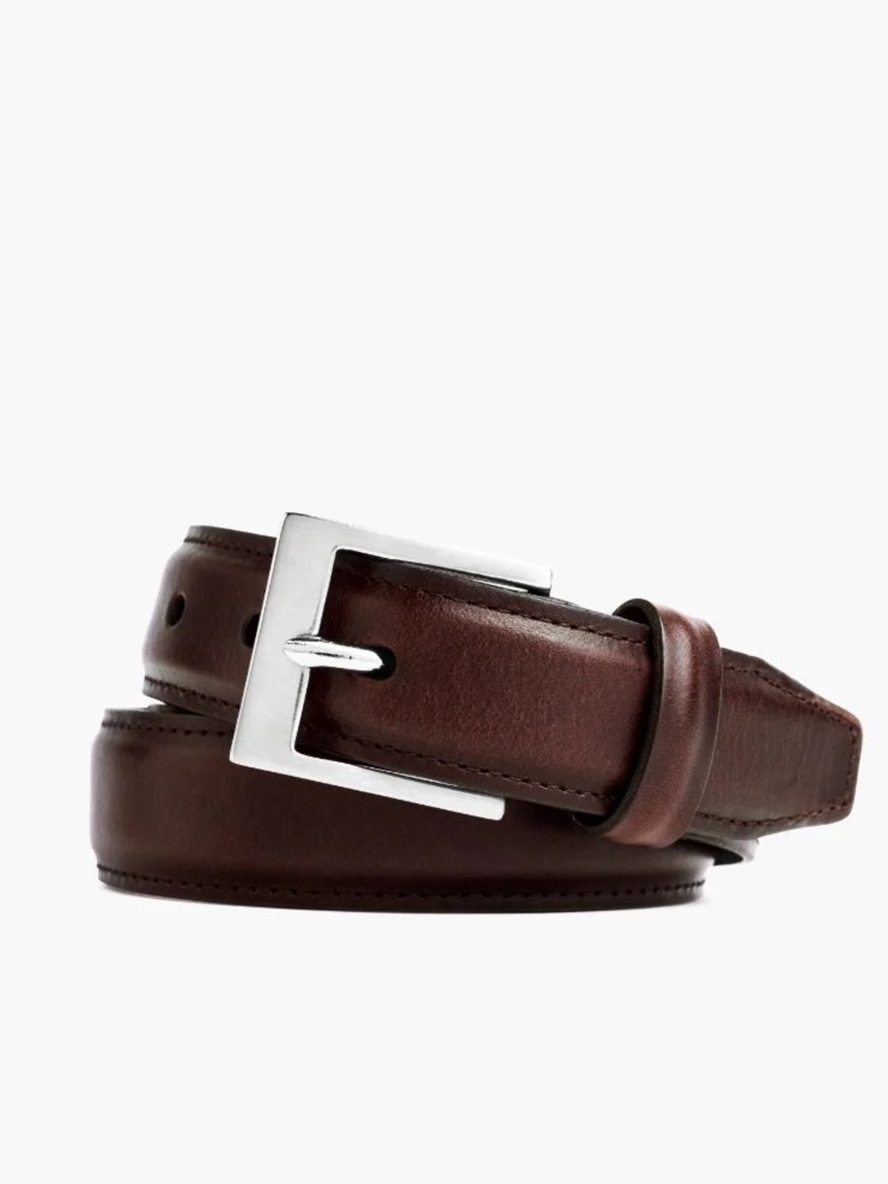 Thursday Boot Co. || Men’s Classic Leather Belt in Brown Silver Buckle 36